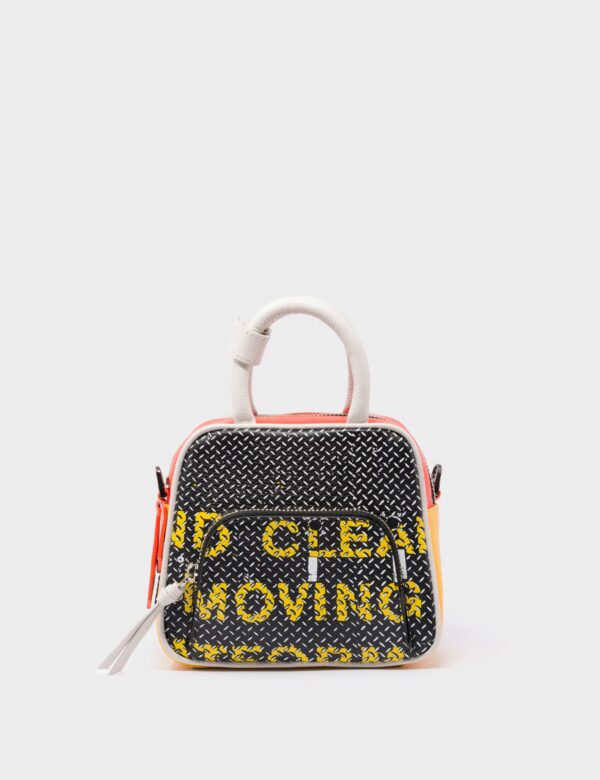 Marino Mini Crossbody Vermillion Leather Bag - Subway Platform Design