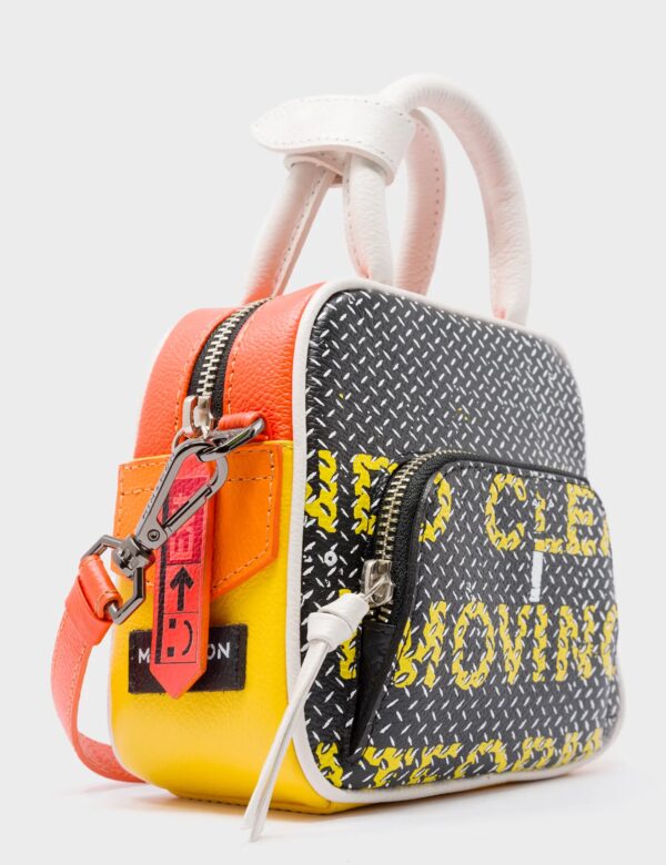 Marino Mini Crossbody Vermillion Leather Bag - Subway Platform Design