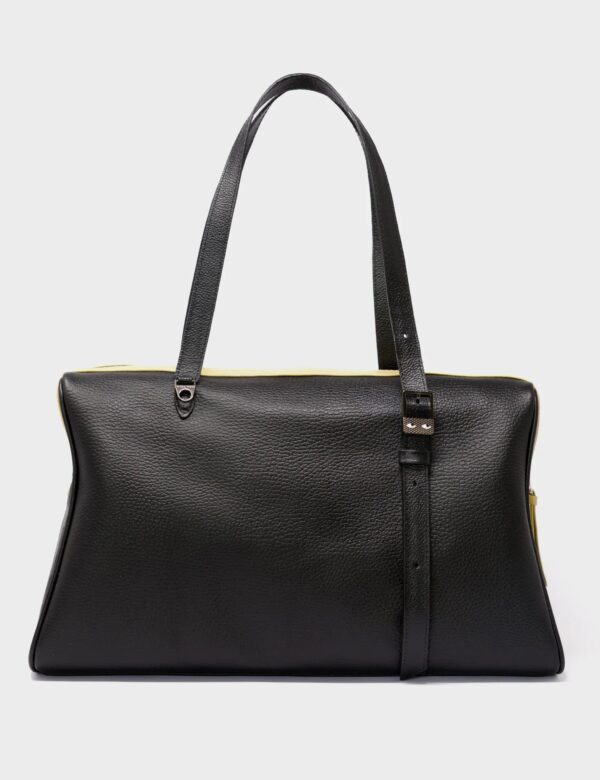 Esther Large Black Duffle Bag - Happy Clouds Design